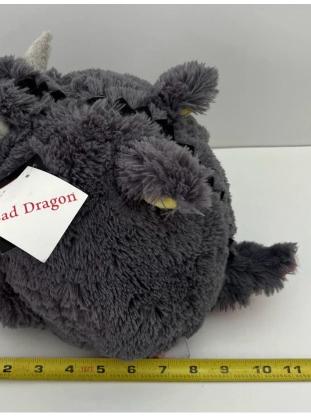 2016 Bad Dragon Duke The Dragon 8" Plush Gray Red Round RARE Stuffed Animal NWT - Picture 16 of 16